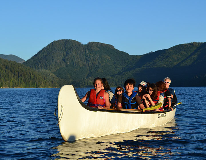 Vancouver Island West students canoeing