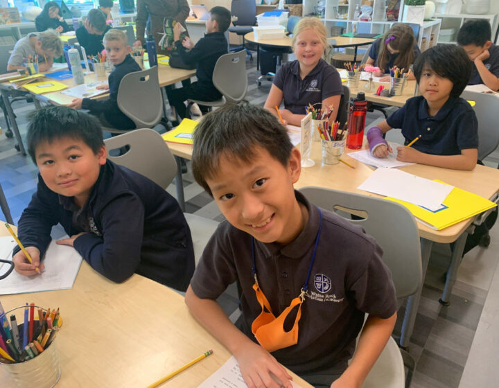 WCRA elementary students sitting at desks